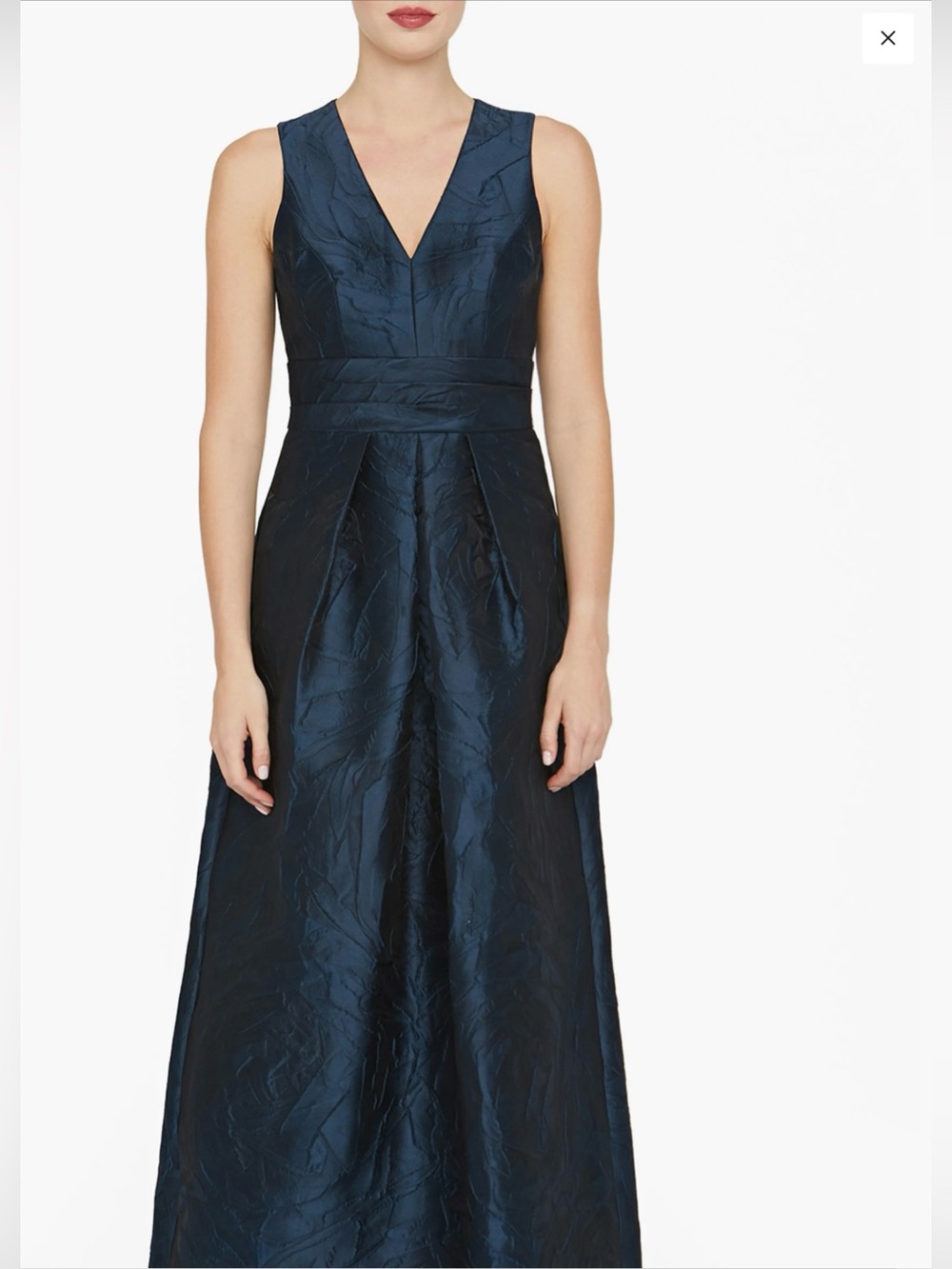 Mariah Crinkle Pleated Gown - Navy